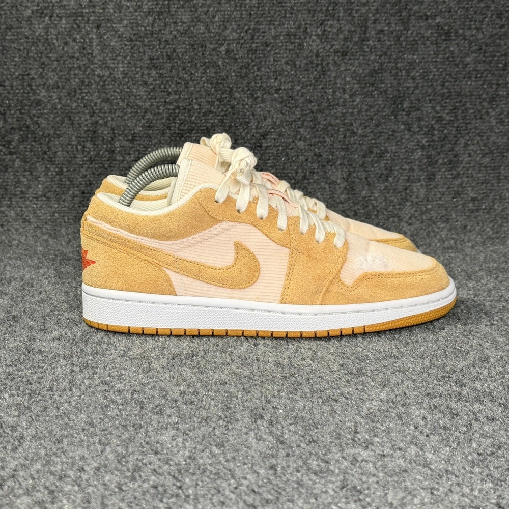 Jordan 1 Low SE Shoes Women's 8.5 Twine Orange Quartz Corduroy Suede Athletic